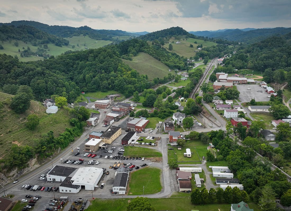 Honaker, VA - Aerial view of the town of Honaker, VA