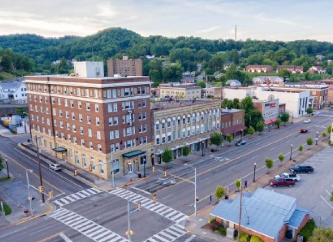 Norton, VA - Aerial view of Norton, VA With Office Buildings